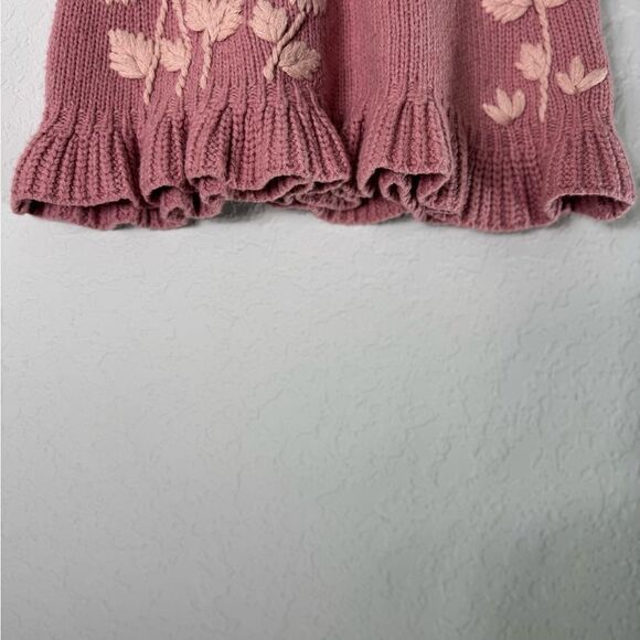 LoveShackFancy Oxford Wool Blend Mini Sweater Skirt in Pink Size S - Picture 5 of 11